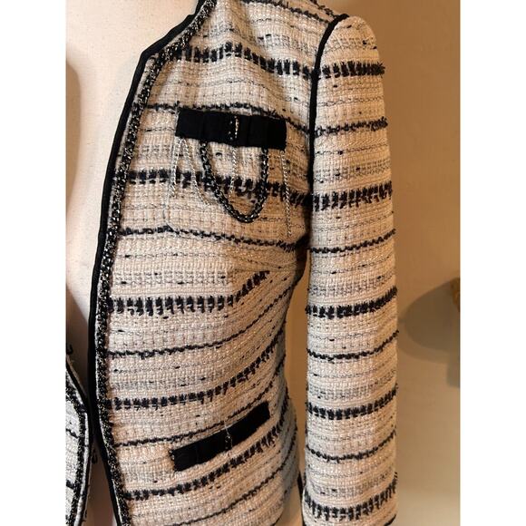 White House Black Market Cropped Tweed Blazer Size 0 - Picture 3 of 8